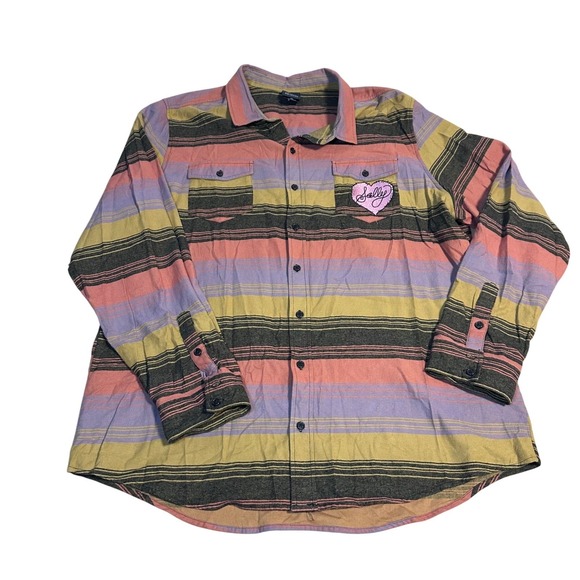 Disney Our Universe Other - Disney Our Universe Sally Striped Flannel Shirt Nightmare Before Christmas